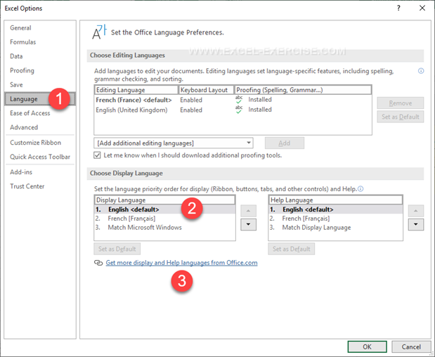 language pack for office 2019